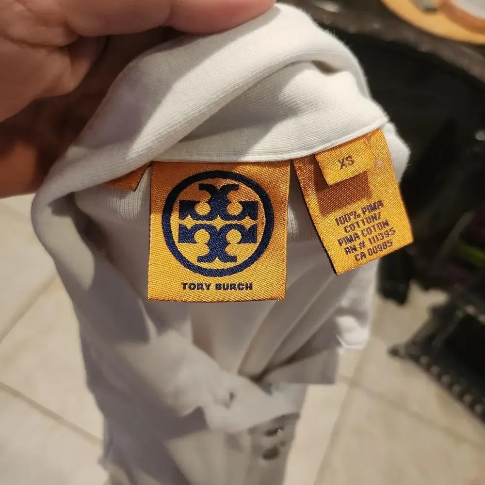 Tory Burch long-sleeve knit polo top size XS